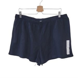 New A NEW DAY Black Linen Blend Pull On Shorts Size XL